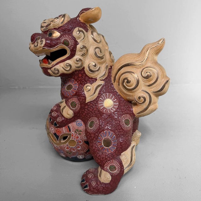 Ceramic Japanese Kutani Shishi Lion, 1960-1980s For Sale - Image 7 of 10