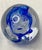 Beautiful hand blown swirls of cobalt blue and white colors art glass paperweight with lots of controlled air bubbles *...