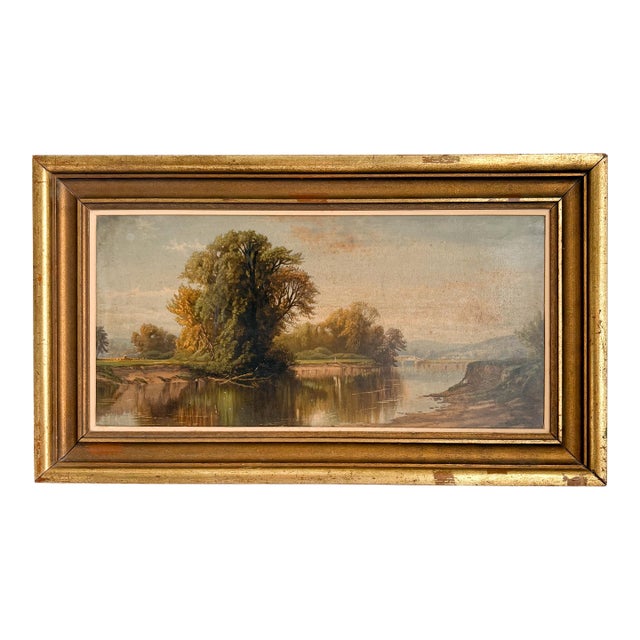 Alfred Thompson Bricher "Early Autumn on Esopus Creek" Framed Chromolithograph, 1871 L Prang & Co Publishing For Sale