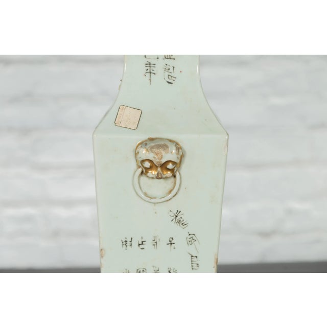 Mid 19th Century 19th Century Chinese Qing Hand-Painted Flower & Bird Altar Vase For Sale - Image 5 of 13