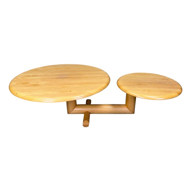 Wooden Two-Tier Pivoting Top Coffee Table from Roche Bobois, 1980s For Sale