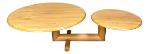 Wooden Two-Tier Pivoting Top Coffee Table from Roche Bobois, 1980s