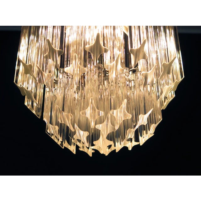 Glass Quadriedri Murano Chandelier – 47 Trasparent Prisms For Sale - Image 7 of 9