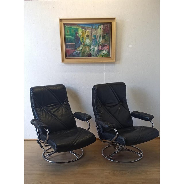 Scandinavian Leather Armchair, 1970s For Sale - Image 10 of 18