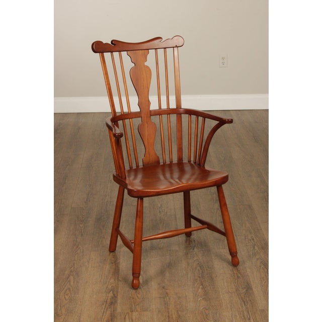 High Quality American Made Vintage Cherry Windsor Chair with Spindle Backrest