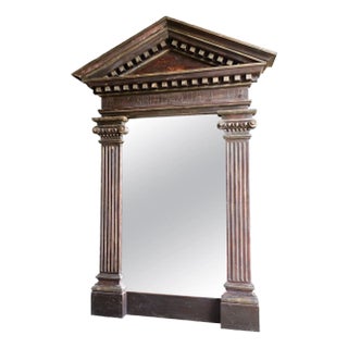 Large Antique Architectural Frame with Mirror For Sale