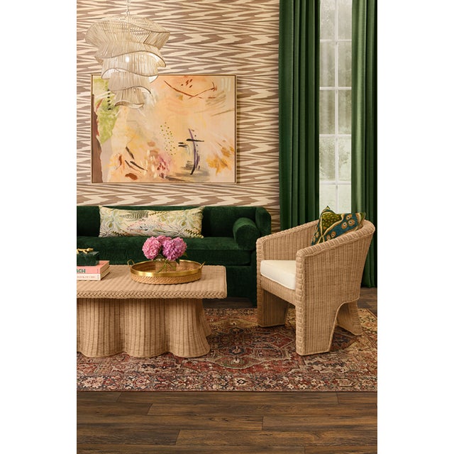 Matthew Izzo Home Giza Three Legged Rattan Lounge Chair For Sale - Image 9 of 12