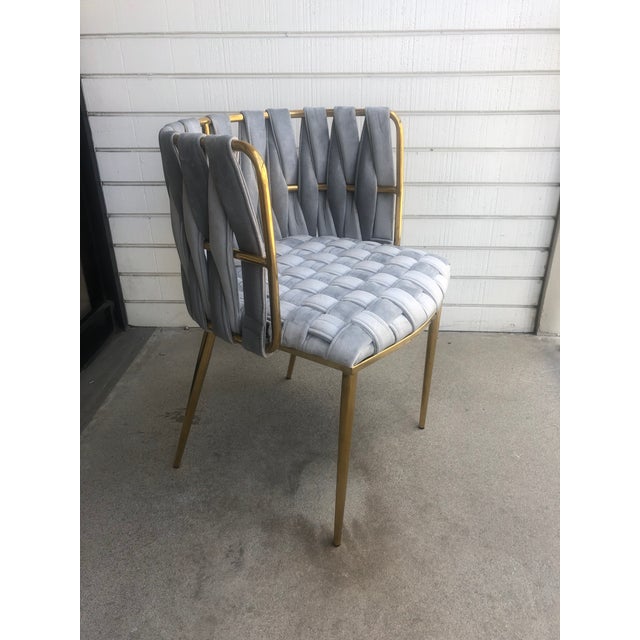 Modern Milano Gray and Gold Dining Chair Chairish