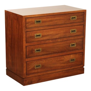 Ethan Allen Campaign Style Cherry Bachelor's Chest For Sale