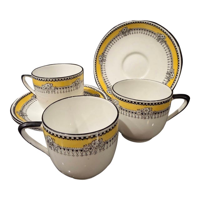 1910s Art Deco Royal Albert Crown China Tea Service - Set of 3 For Sale