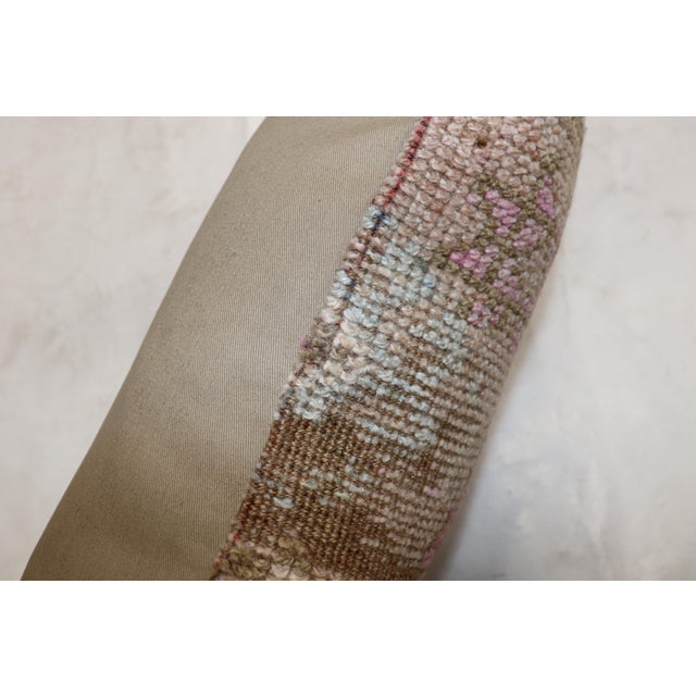 Industrial Zabihi Collection Pink Brown Tribal Rug Pillow For Sale - Image 3 of 5