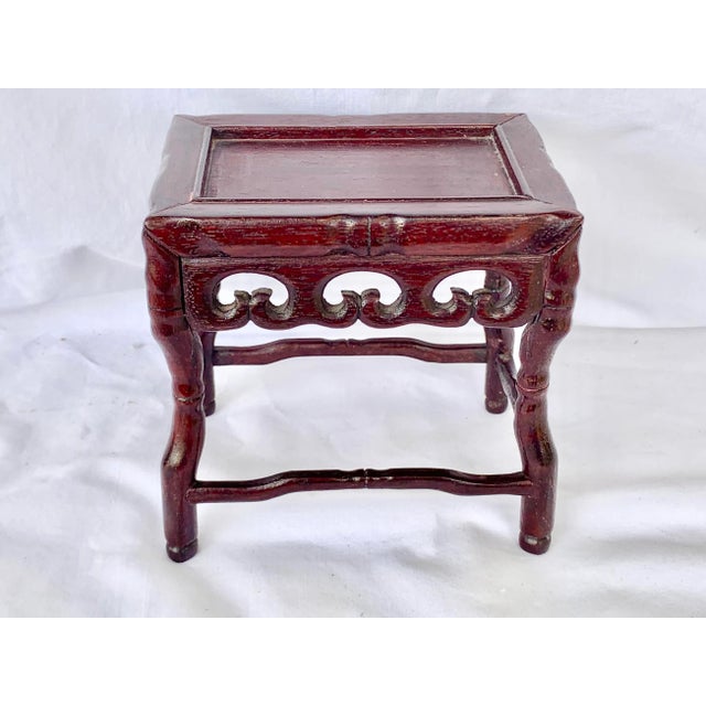 Wood Vintage Small Tabletop Rosewood Stand For Sale - Image 7 of 7