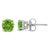 Contemporary 14K White Gold 5X5MM Round Green Peridot Solitaire Stud Earrings For Sale - Image 3 of 5