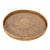 Artifacts Rattan Round Serving/Ottoman Tray with Glass Insert in Honey Brown - 19" For Sale