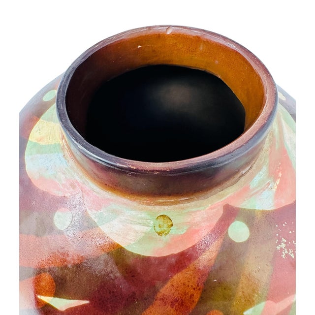 Large Vintage Peruvian Chulucanas Smoked Pottery Swan Sphere Vase For Sale - Image 11 of 12