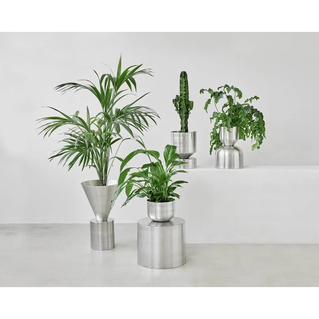 Ada Midi Aluminium Raw Planter by Llot Llov For Sale - Image 9 of 13
