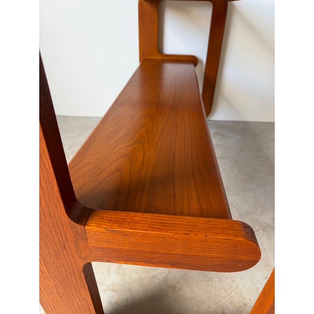 Wood 1970s Mid-Century Modern Hodges Mersman Oak & Smoked Glass Console Sofa Table For Sale - Image 7 of 11