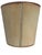 Charming little waste bin. It's metal, painted a very vintage orangey pink color and covered in a cream colored velvet. On...