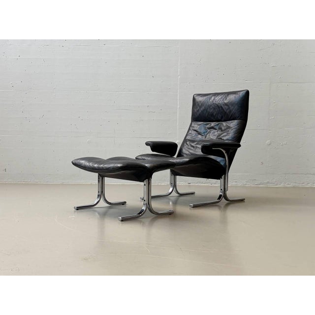 Set of DS-2030 Leather Chair with Ottoman by Hans Eichenberger for de Sede, 1970s For Sale - Image 16 of 16