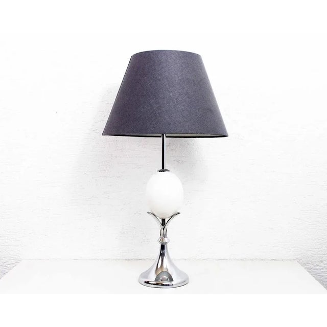 Chrome and Ceramic Egg Table Lamp, 1970s For Sale - Image 12 of 12