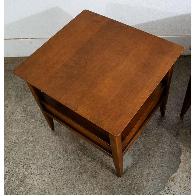 1960s 1960s Mid Century Modern Nightstand End Side Table Willets Solid Cherry Wood Drawer For Sale - Image 5 of 11