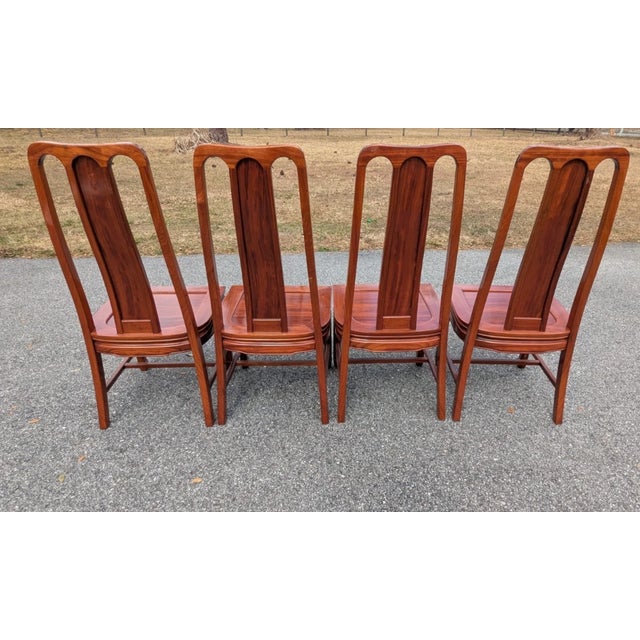 Early 21st Century Chinoiserie Asian-Style Rosewood Dining Chair Set of 8 For Sale - Image 5 of 18