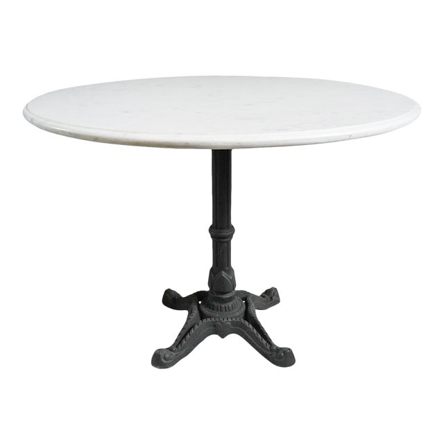 Round White Marble & Cast Iron Dining Table Chairish