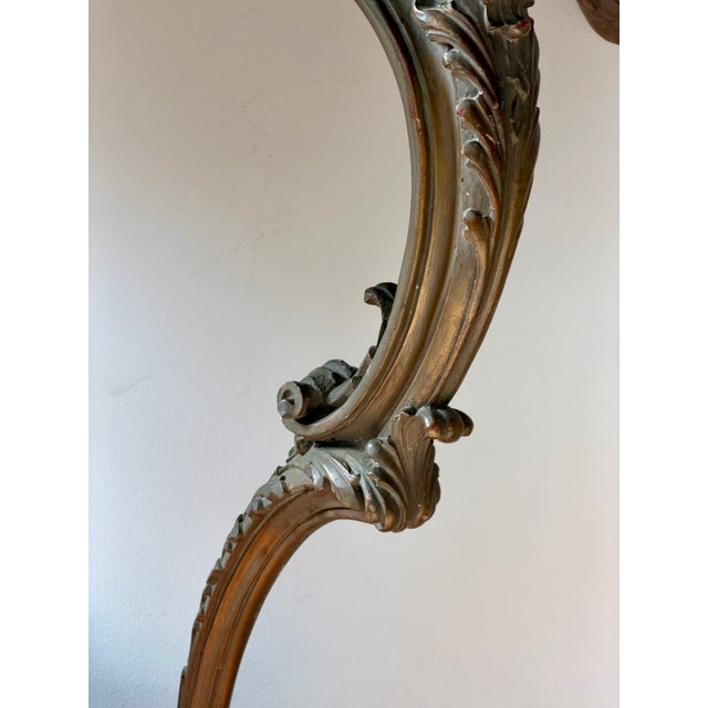 Antique Rococo Style Carved Wood Console With Marble Top For Sale - Image 4 of 14