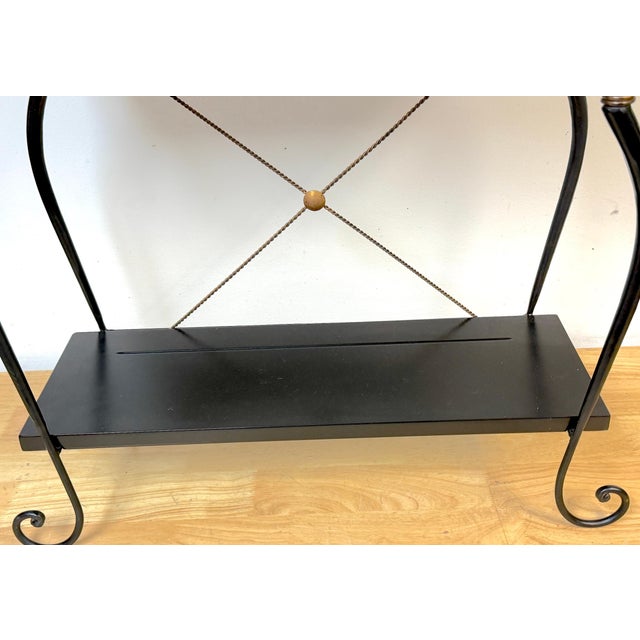 French Neoclassical–Style Blackened Iron Wall Shelf, Art Deco / Moderne Revival For Sale - Image 9 of 13