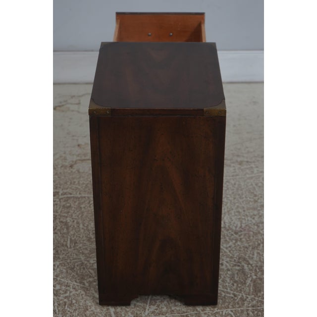 Drexel Heritage Small Campaign Style Accent Chest For Sale - Image 15 of 15