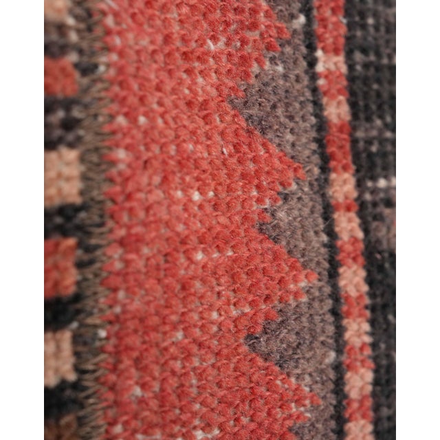 Vintage Red Patchwork Turkish Small Rug - Handwoven Boho Carpet For Sale In San Francisco - Image 6 of 9