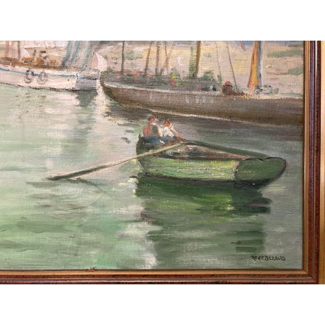René Bezaud, Leaving the Port, 1930s, Oil on Canvas, Framed For Sale - Image 8 of 15