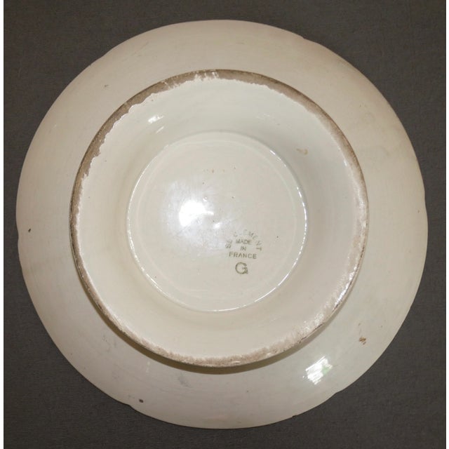 1920's French St. Clement Majolica Pear Fruit Tree Motif Footed Cake Stand For Sale In New Orleans - Image 6 of 7