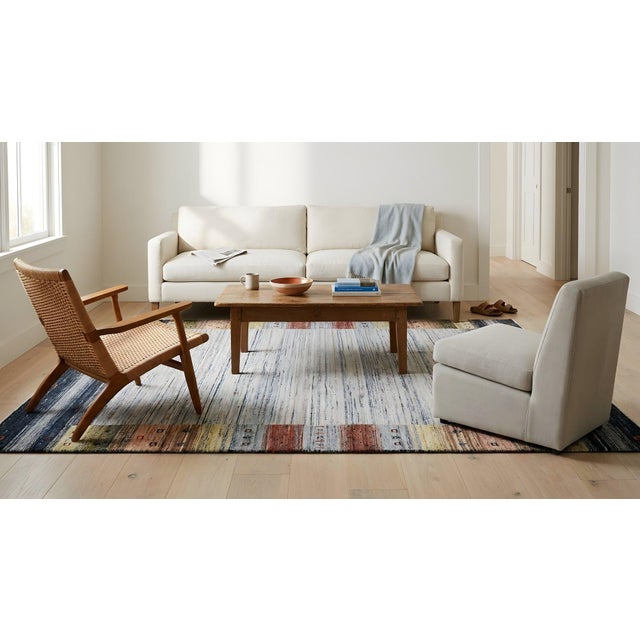 8x10 Gray Hand-Knotted Wool Framed Horizon Lines Modernist Carpet Rug For Sale - Image 11 of 13