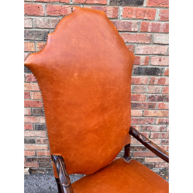 Chestnut 19th Century French Throne Chair For Sale - Image 8 of 9