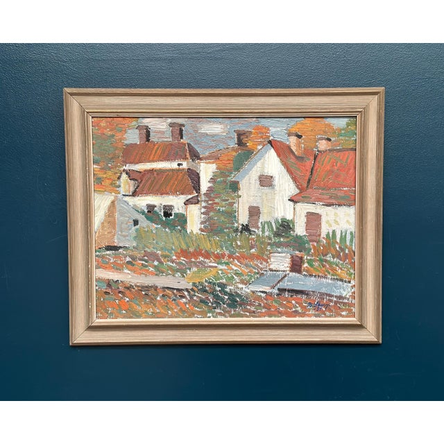 Birger Skarp, Houses, 1950s, Oil Painting on Canvas, Framed For Sale - Image 12 of 17