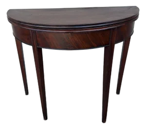 Antique Mahogany Hepplewhite Demilune Flip-Top Game Table, Philadelphia, Circa 1790s