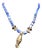 Mid 20th Century Sterling Silver Disc Beads and Pyrite Included Lapis Lazuli Necklace. For Sale