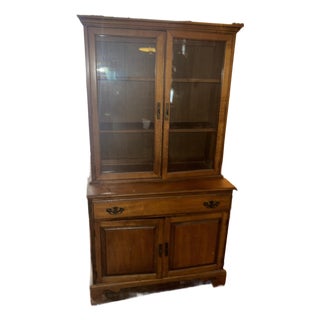 Mid-Century Solid Hardwood China Cabinet – Stanley Furniture For Sale