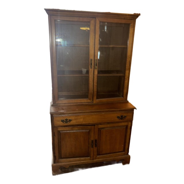 Mid-Century Solid Hardwood China Cabinet – Stanley Furniture For Sale