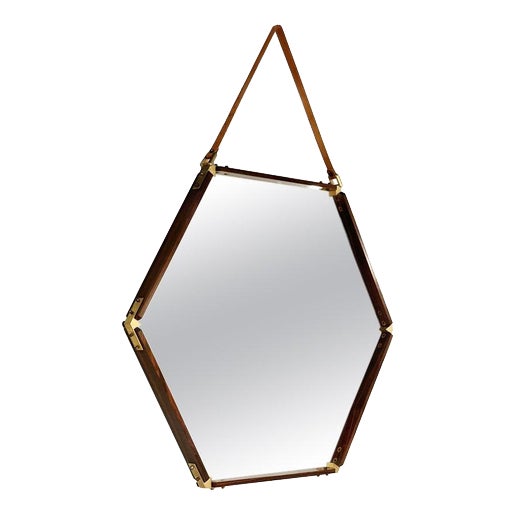 Hexagonal Mirror, Italy, 1960s For Sale