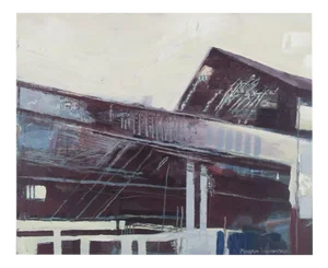 Morgan Johansson, Building Roofs, 1990s, Oil on Board