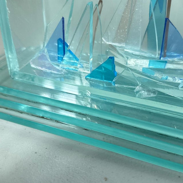 Aqua Late 20th Century Contemporary Studio Glass Abstract Sculpture For Sale - Image 8 of 16