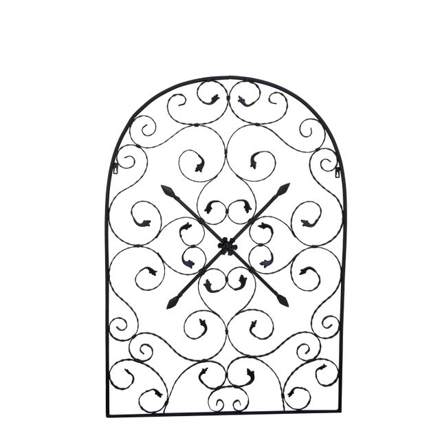 Large 56" Tall Spanish Style Black Metal Picture Wall Decor Art ~ Cross For Sale