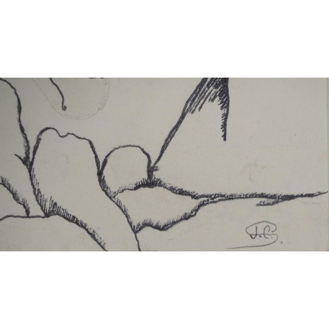 Jean-Claude Silbermann, Sneaky Signs: Surrealist Mask, Original Ink Drawing For Sale - Image 4 of 6