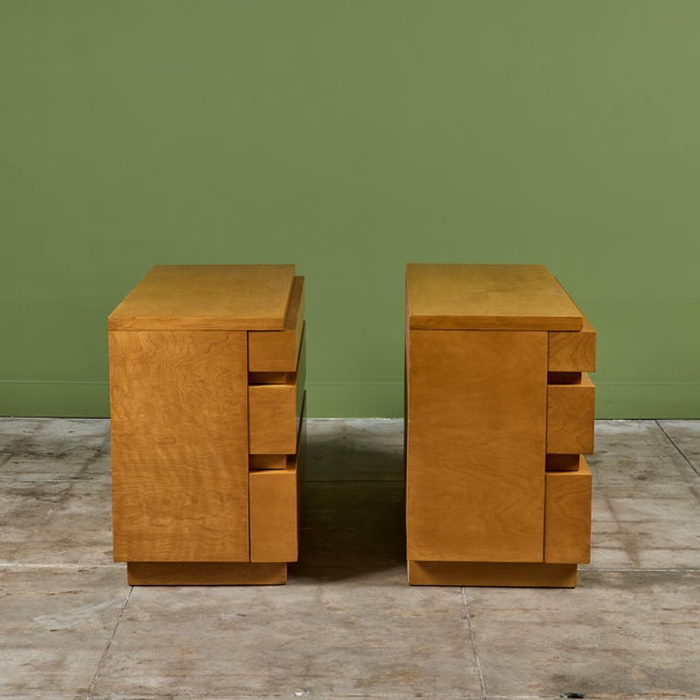 Dan Johnson Pair of Dan Johnson Three Drawer Dressers for Hayden Hall For Sale - Image 4 of 12