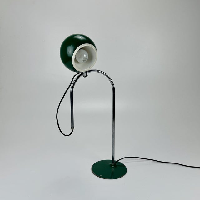 1970s Mid-Century Modern Green Eyeball Desk Lamp, Italy, 1970s For Sale - Image 5 of 9