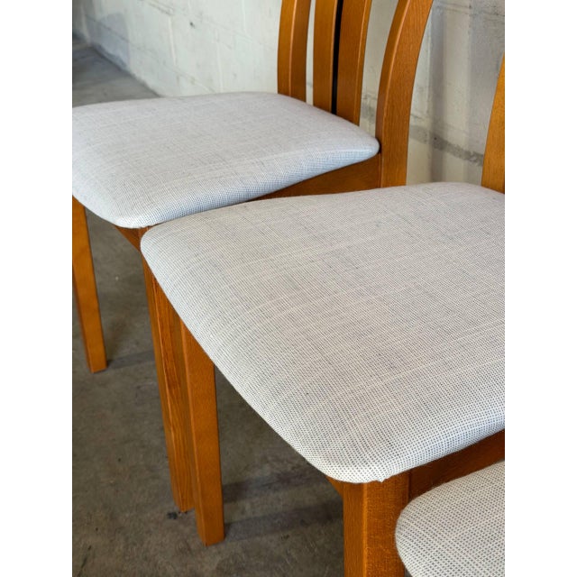 In Style of Skovby Teak High-Back Upholstered Dining Chairs Set of 4 Danish Vintage 1980s For Sale In Los Angeles - Image 6 of 9