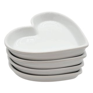 Mid-Century Bia Cordon Bleu Porcelain Heart Baking Dishes Organic Modern Usa Set For Sale