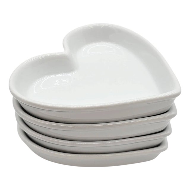 Mid-Century Bia Cordon Bleu Porcelain Heart Baking Dishes Organic Modern Usa Set For Sale